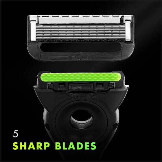 Gillette Labs Pisau Cukur Pengelupas dengan Pisau Pemanas dan Sabun Pengelupas, 8 Pisau Pengganti